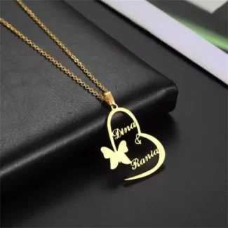 Butterfly Double Name Necklace