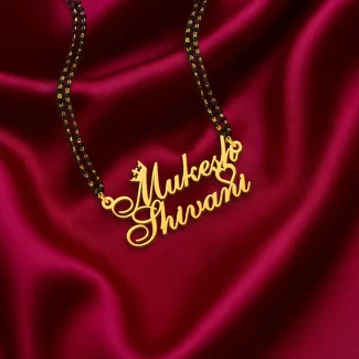 Crown & Heart Style Couple Name Necklace