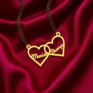 Couple Two Big Heart Name Pendant