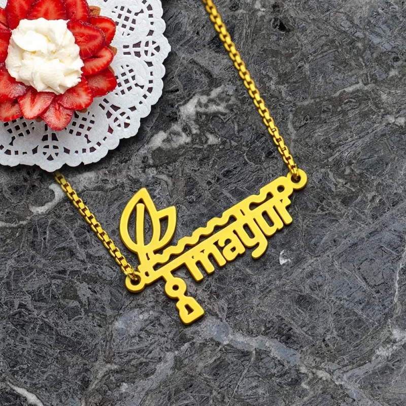 Flute Design Name Pendant