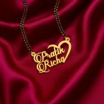 Half Heart Couple Name Necklace