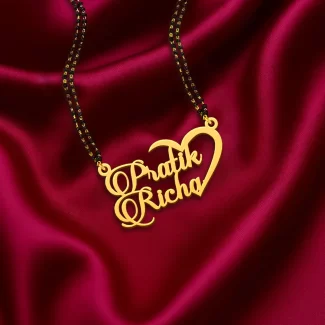 Half Heart Couple Name Necklace