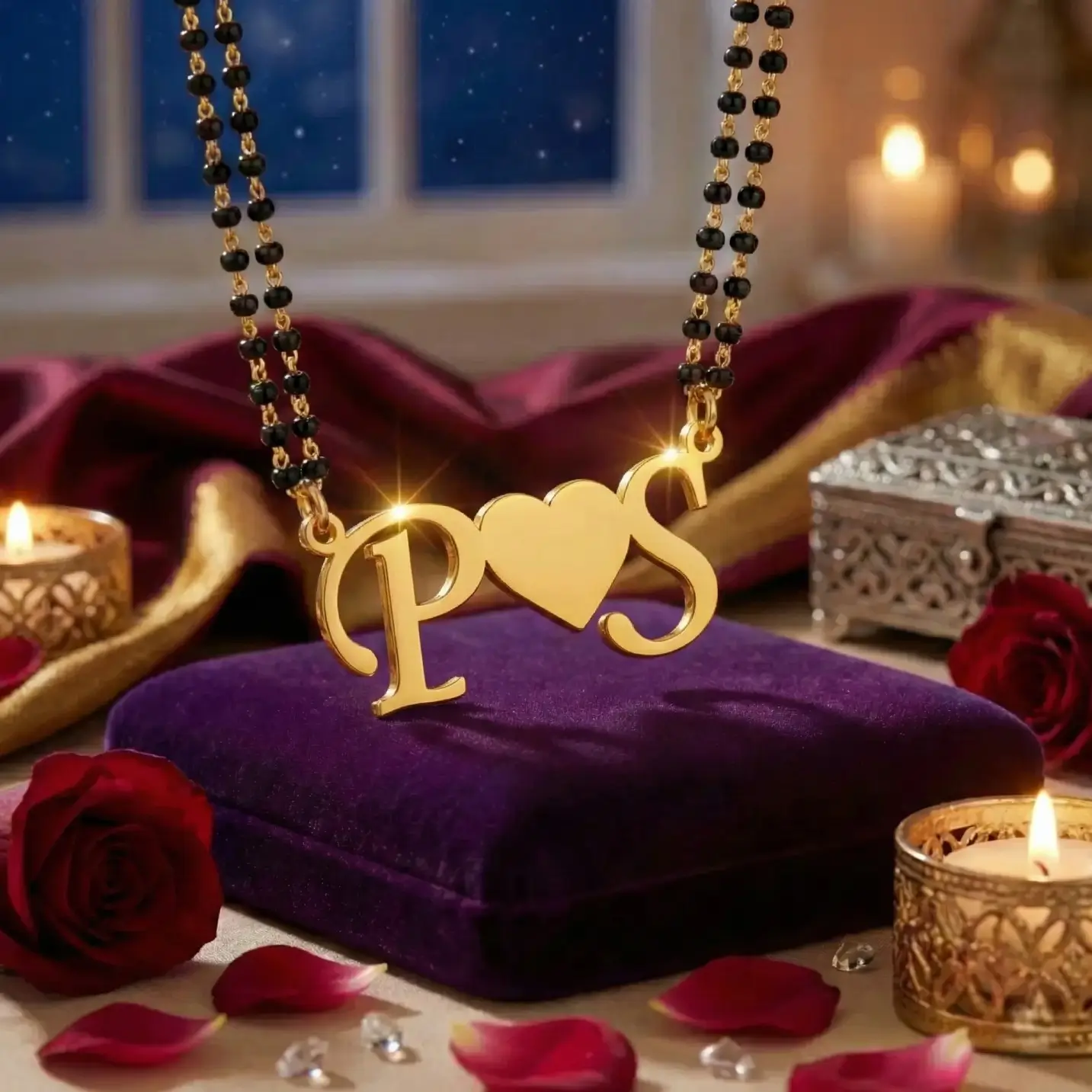 Heart-Initials-Couple-Name-Necklace-3 Heart Initials Couple Name Necklace