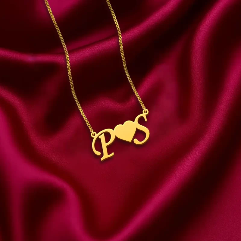 Letter Style Couple Name Necklace