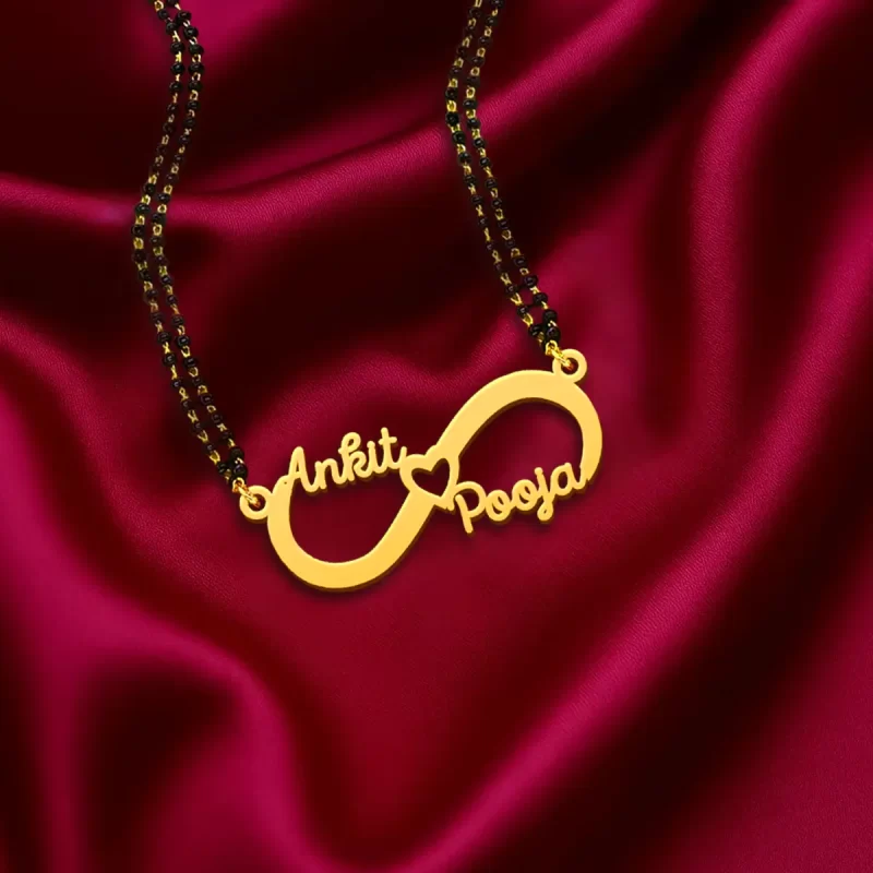 Infinity Heart Style Couple Name Necklace
