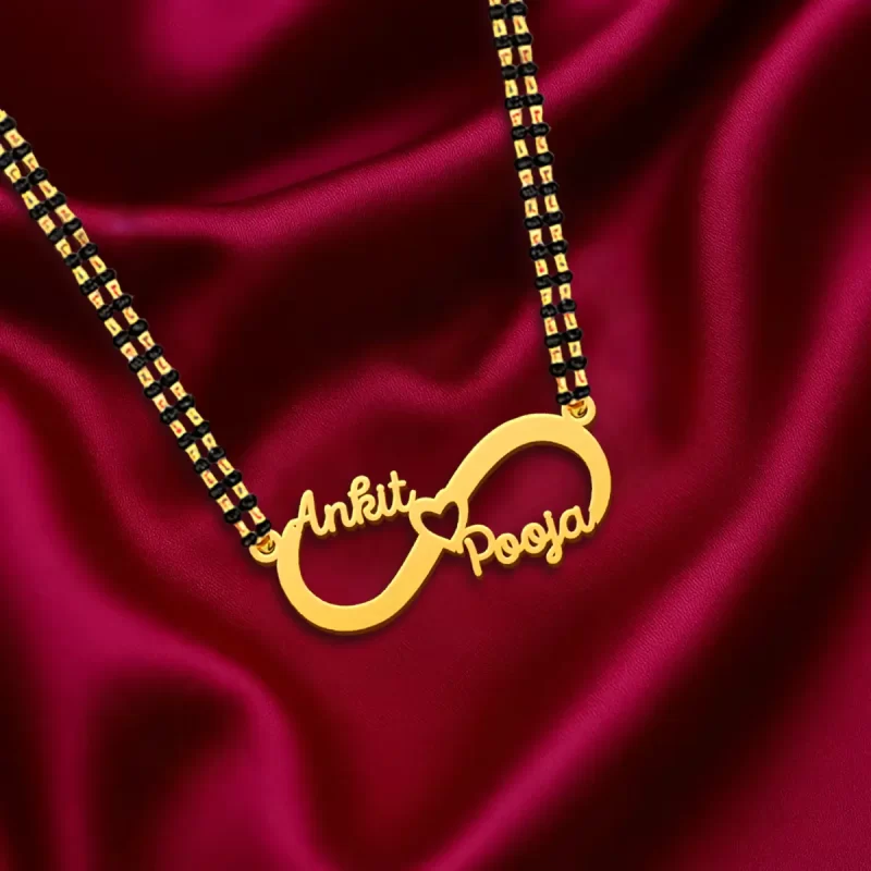 Infinity Heart Style Couple Name Necklace