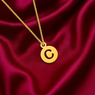 Round Simple Letter Pendant