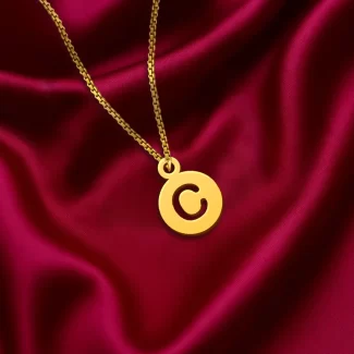 Round Simple Letter Pendant