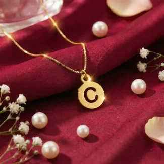 Round Simple Letter Pendant