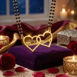 Personalized Double Heart Couple Name Necklace