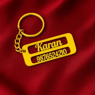 Name And Number Plate Keychain