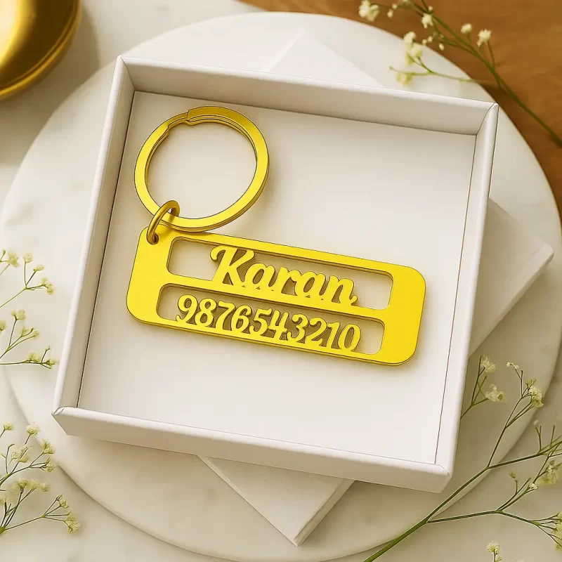 Name And Number Plate Keychain