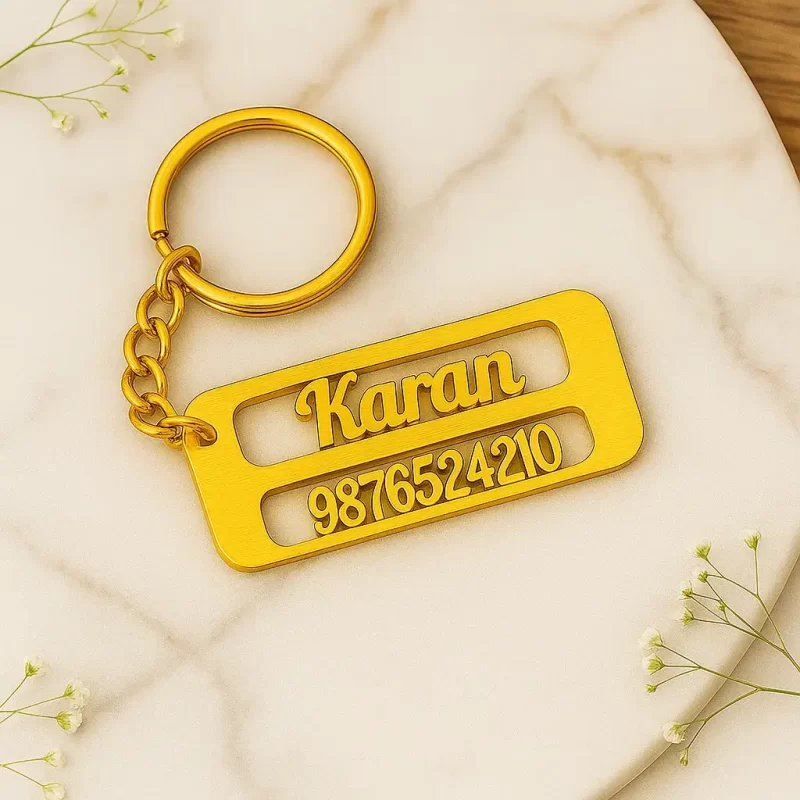 Name And Number Plate Keychain