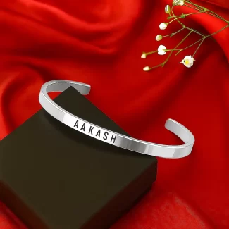 Personalized Silver Name Cuff Bracelet
