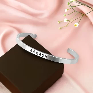 Personalized Silver Name Cuff Bracelet