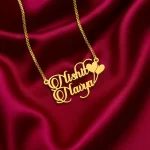 Heart Balloon Couple Name Necklace