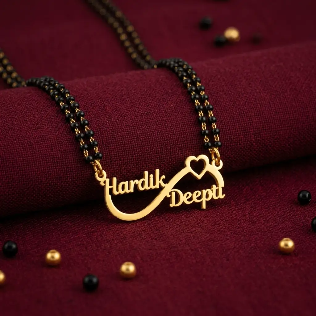 inf-newww Customized Couple Name Mangalsutra Pendant for Women