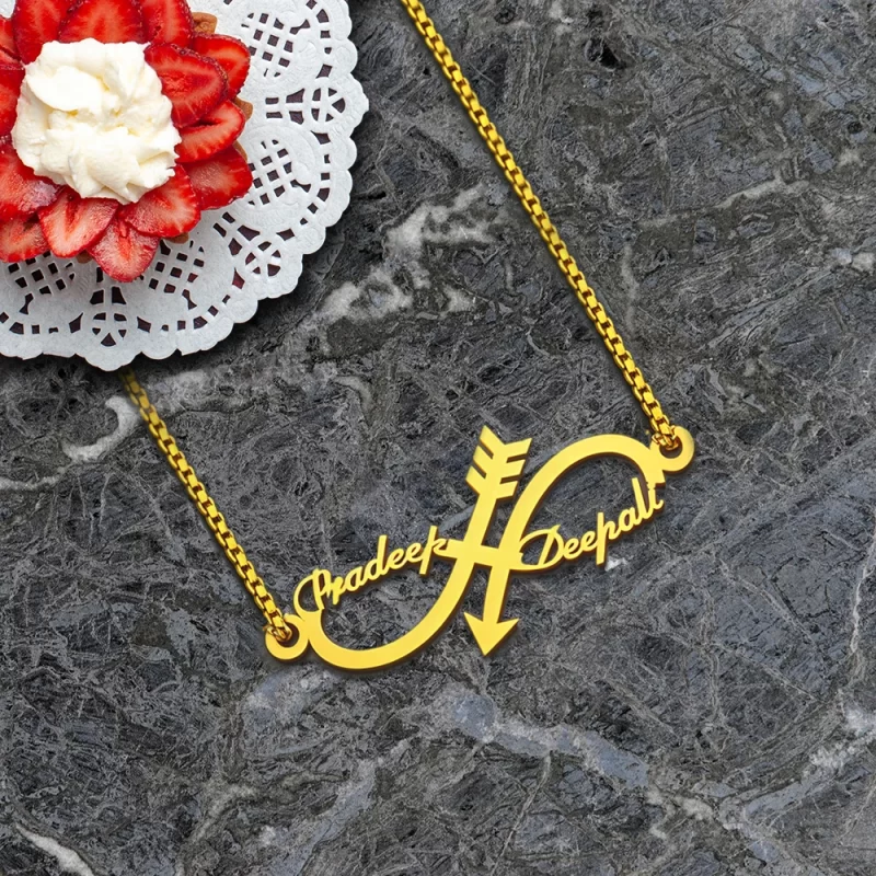 Arrow Infinity Name Necklace