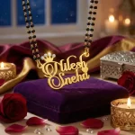 Diamond Couple Name Necklace Gift