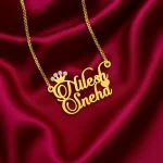Diamond Couple Name Necklace