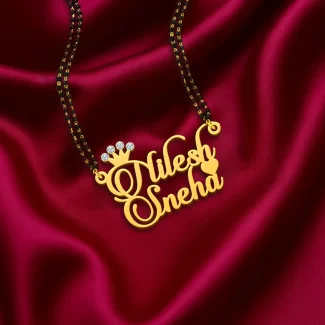 Diamond Couple Name Necklace