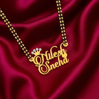Diamond Couple Name Necklace