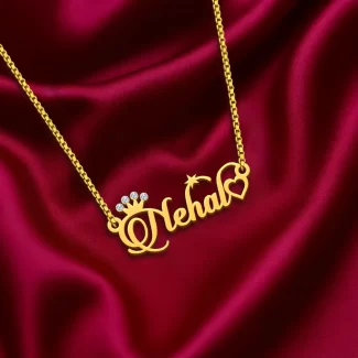 Diamond Single Name Necklace