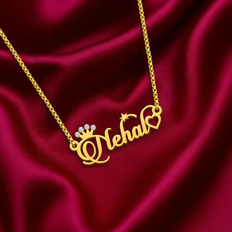 Diamond Single Name Necklace