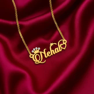 Diamond Single Name Necklace