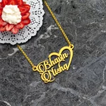 Half Heart Couple Name Necklace