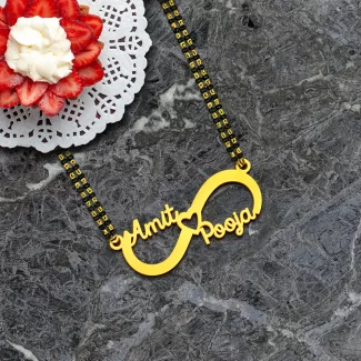 Infinity Heart Style Couple Name Necklace