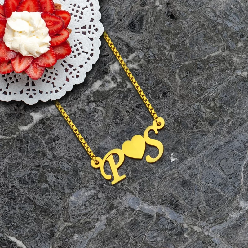 Letter Style Couple Name Necklace