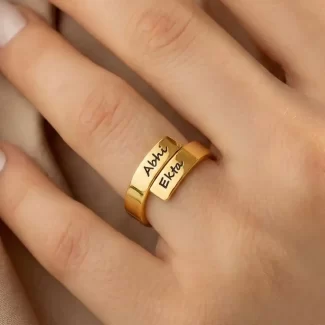 Personalized Couple Gold Ring