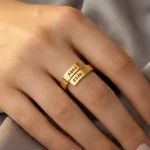 Personalized Couple Gold Ring