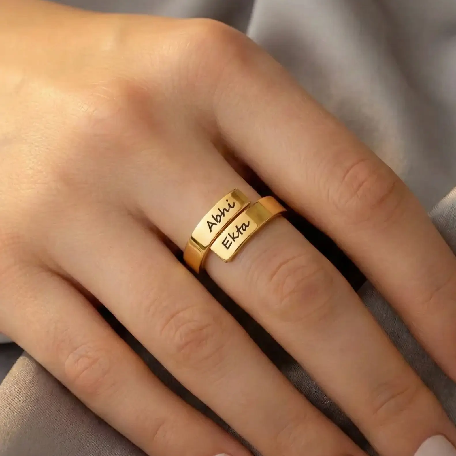 Personalized Couple Gold Ring Personalized Couple Gold Ring