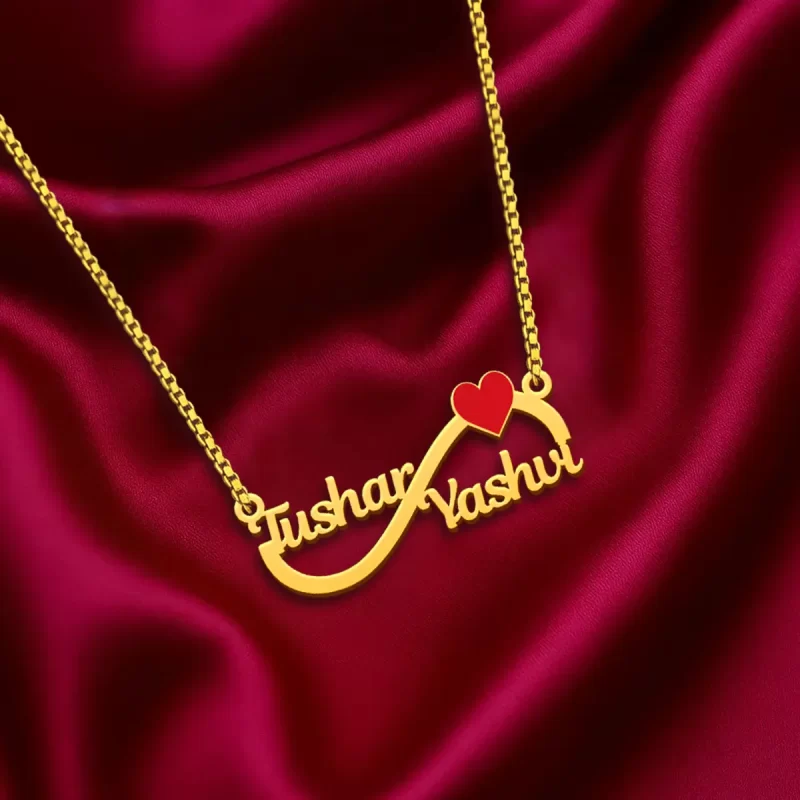 Colorful Infinity Couple Name Pendant