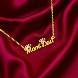 Mom Dad Diamond Name Necklaces