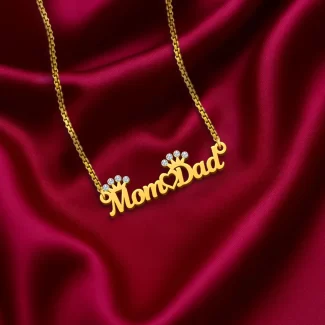 Mom Dad Diamond Name Necklaces