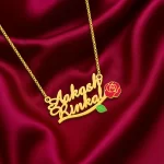 Rose Couple Name Necklace