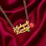 Rose Couple Name Necklace