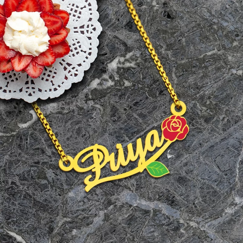 Rose Name Necklace