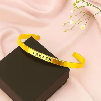 Personalized Golden Name Cuff Bracelet