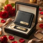 Black Premium Wallet And Keychain Combo