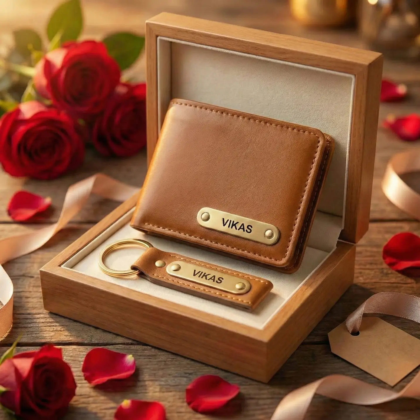 tan_wallet_new-3 Tan Premium Wallet And Keychain Combo