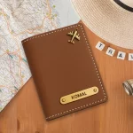 Custom Name Brown Passport Cover