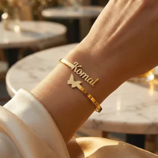 Custom Butterfly Name Bracelet