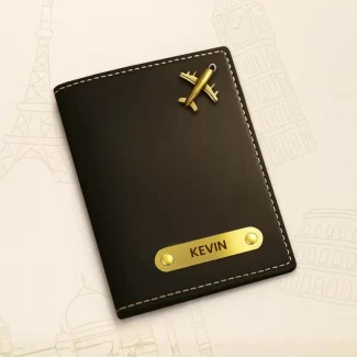 Custom Name Black Passport Cover