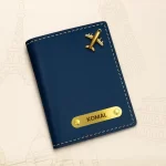 Custom Name Blue Passport Cover
