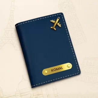Custom Name Blue Passport Cover
