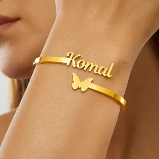 Custom Butterfly Name Bracelet